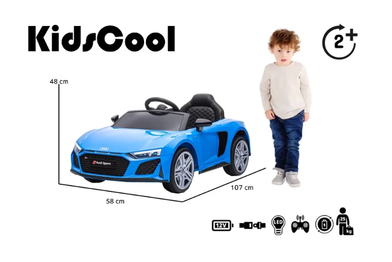 AUTO KIDSCOOL AZUL AUDI R8 SPYDER BATERIA - 8