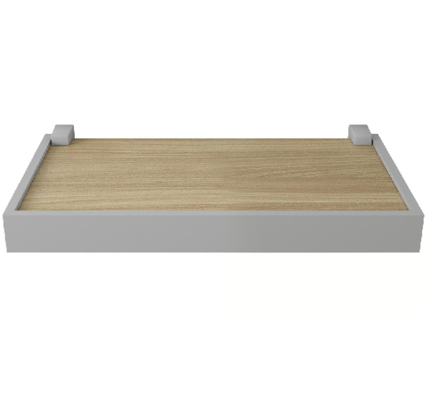 REPISA RECTA DUETTO ROBLE MIEL CON SOPORTE Y BORDA GRIS - 1