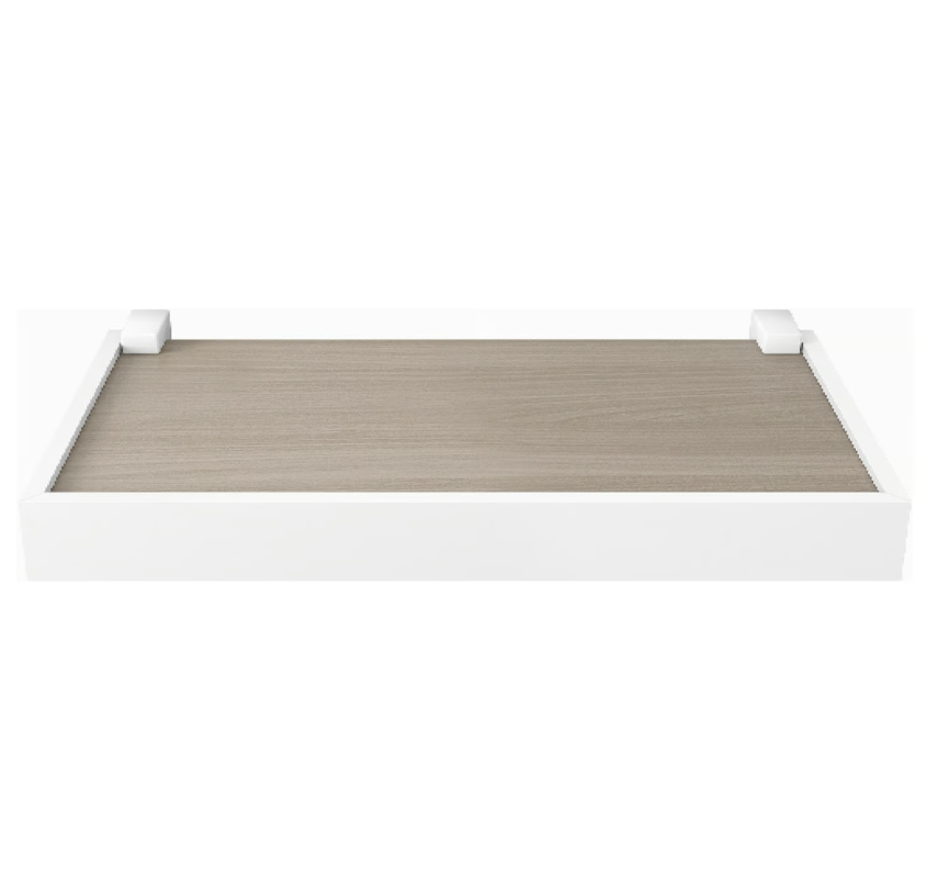 REPISA RECTA DUETTO CEMENTO CON SOPORTE Y BORDA BLANCO - 1