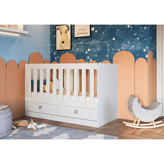 CUNA KIDSCOOL NEW AMORE BLANCO MULTIFUNCIONAL 3 EN 1 - 2