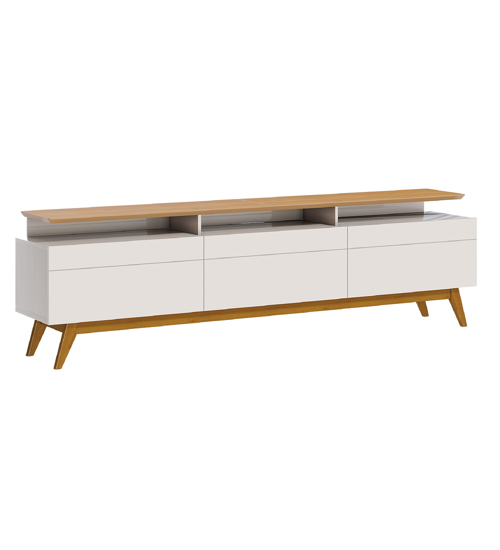 RACK TV STAND CLASSIC PLUS 11333 1.8 CAJONES BLANCO/CARAMELO - 1