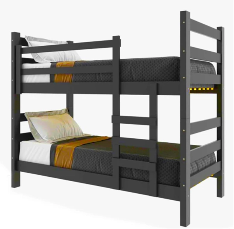 CAMAROTE KIDSCOOL ESSENCIALE CR C/ESCALERA MDF NEGRO - 1