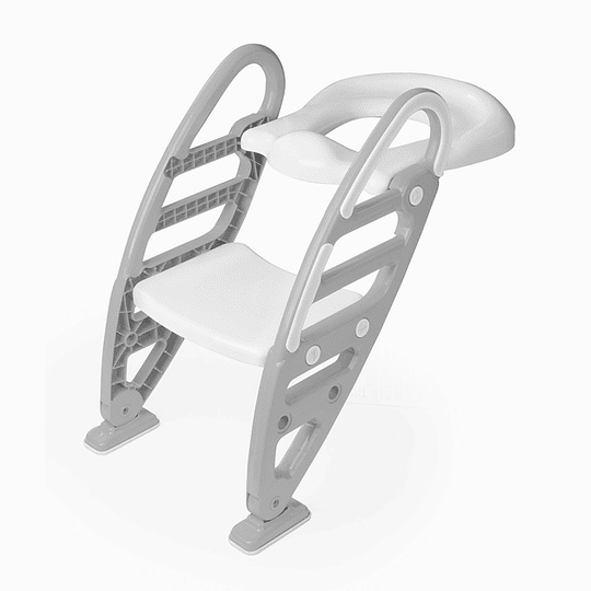 ASIENTO ENTRENADOR INODORO KIDSCOOL GRIS CON ESCALERA - 1
