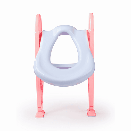 ASIENTO ENTRENADOR INODORO KIDSCOOL ROSADO CON ESCALERA - 2