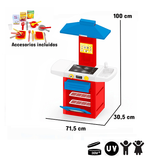 COCINA INFANTIL KIDSCOOL MULTICOLOR CHEF 4506 - 5