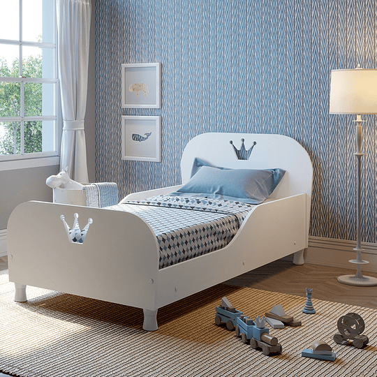 MINI CAMA KIDSCOOL MOD PRINCIPE BRILLANTE MDF BLANCO - 2