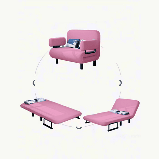 SOFA MINI CAMA INFANTIL 80CM ROSADO - 4