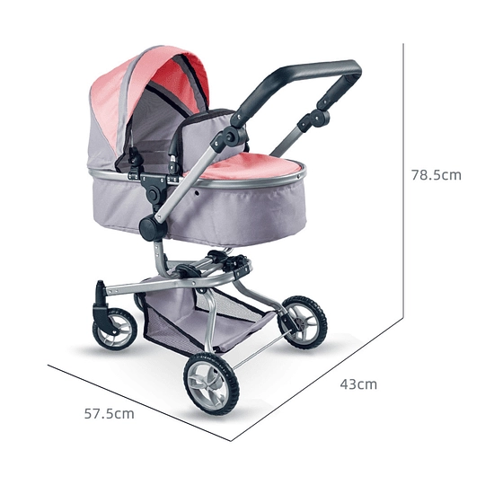 COCHE/CUNA PARA MUÑECA ROSADO - 3
