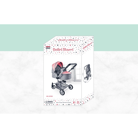 COCHE/CUNA PARA MUÑECA ROSADO - 7
