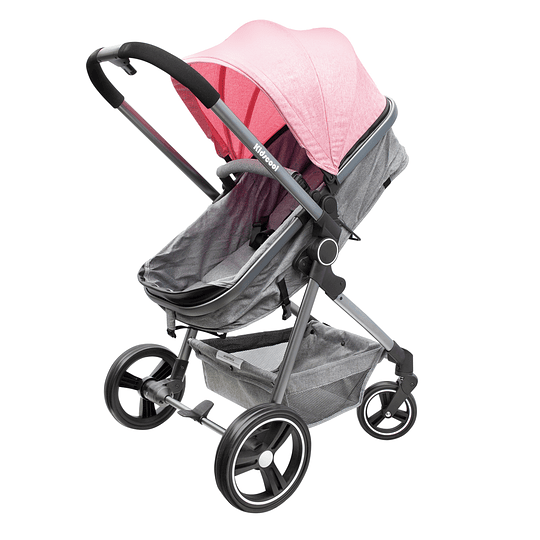 COCHE CUNA KIDSCOOL CITY TRAVEL ROSADO - 4