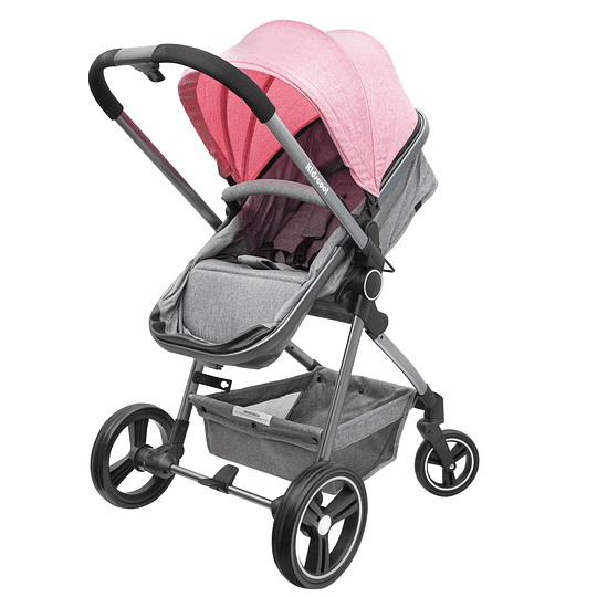 COCHE CUNA KIDSCOOL CITY TRAVEL ROSADO - 6