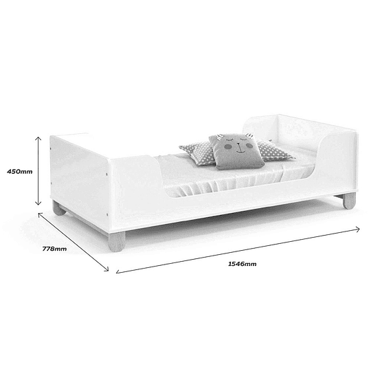 MINI CAMA KIDSCOOL ZUPI MDF BLANCO - 3
