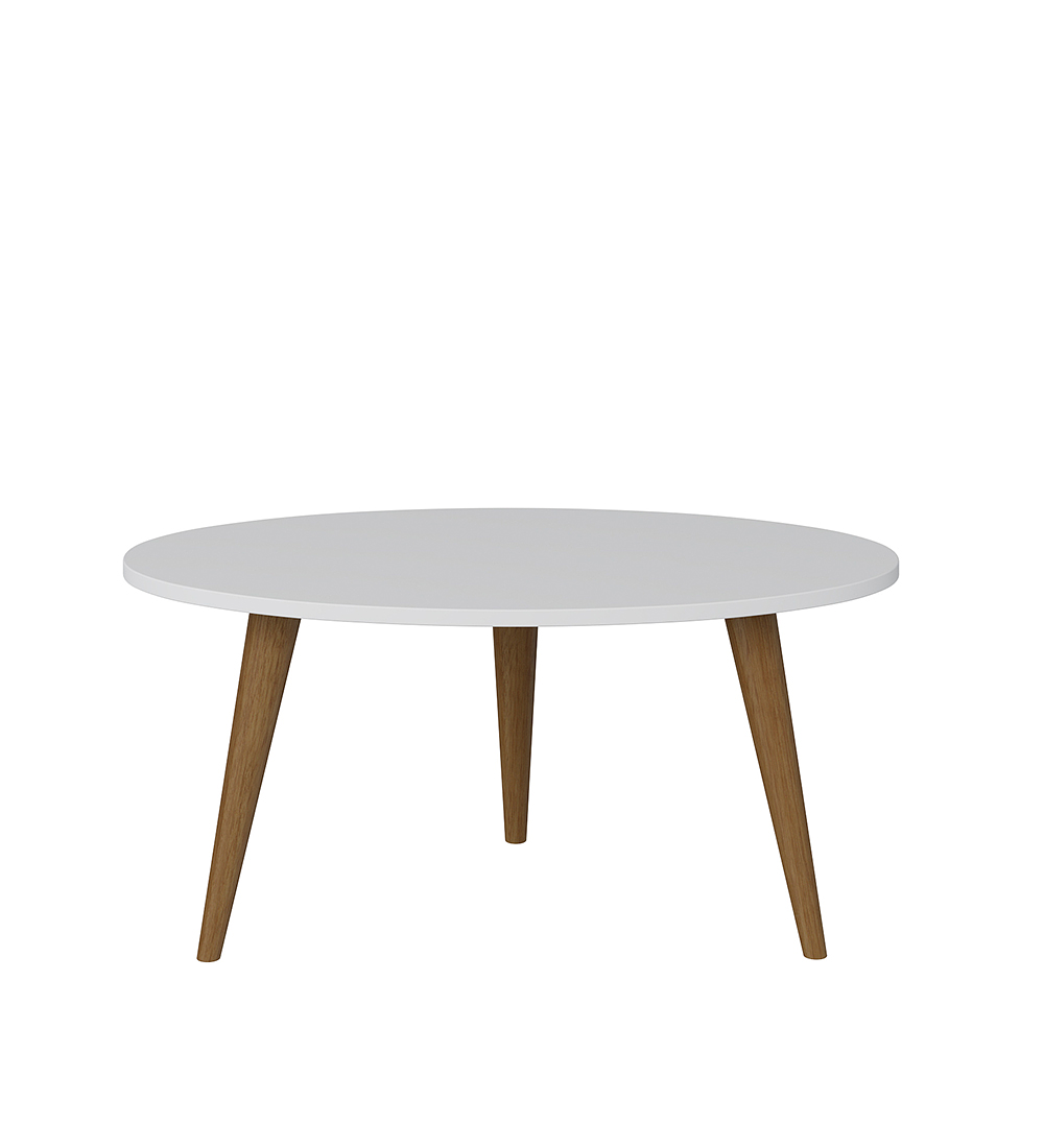 MESA DE CENTRO OVAL 1007 RETRO BLANCA - 1
