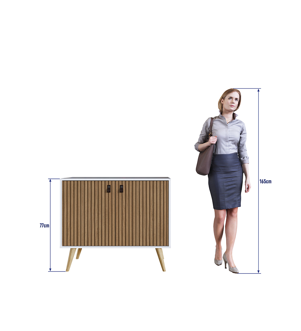 BUFFET BE DESIGN AMBER MDP 2 PUERTAS BLANCO MATE BRISE - 2