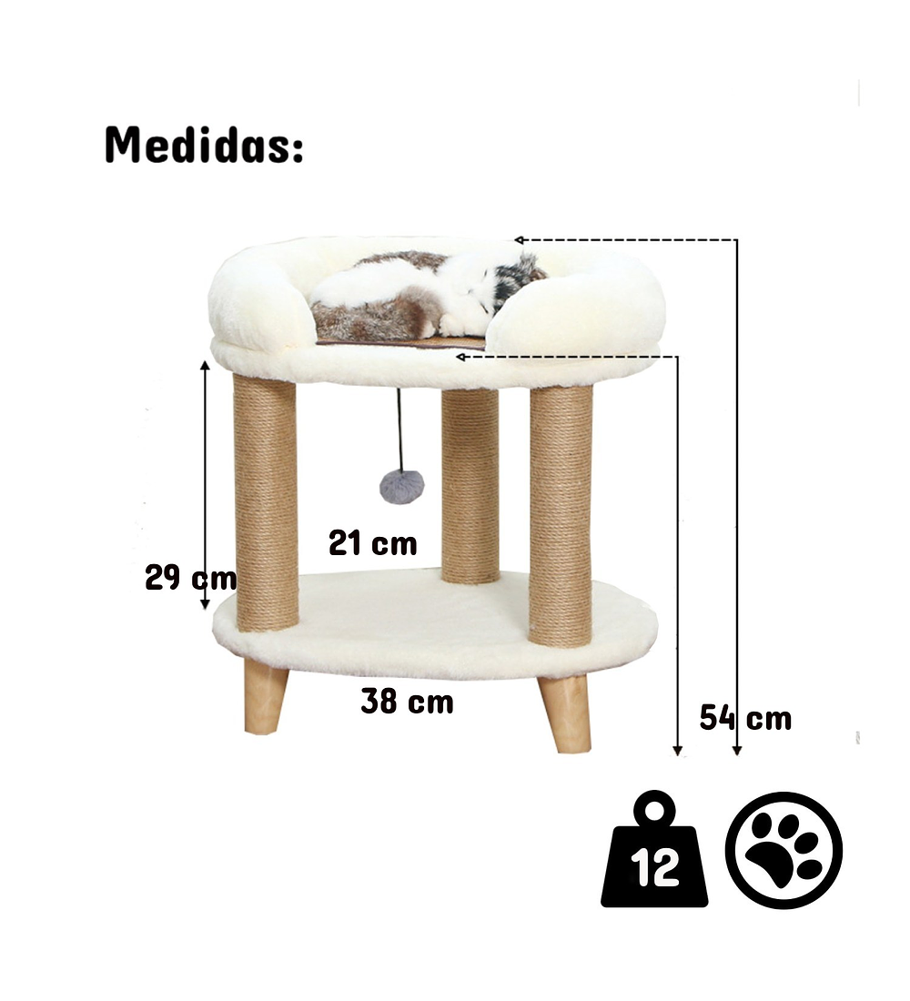 CAMA GATO BE DESIGN RASCADOR BLANCO - 6