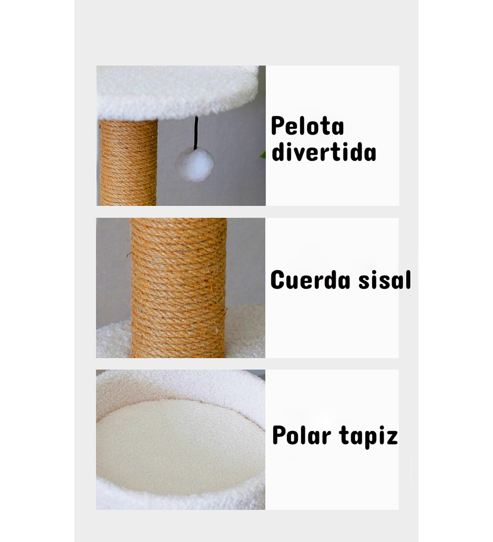 RASCADOR GATO BE DESIGN BLANCO 3 NIVELES - 3