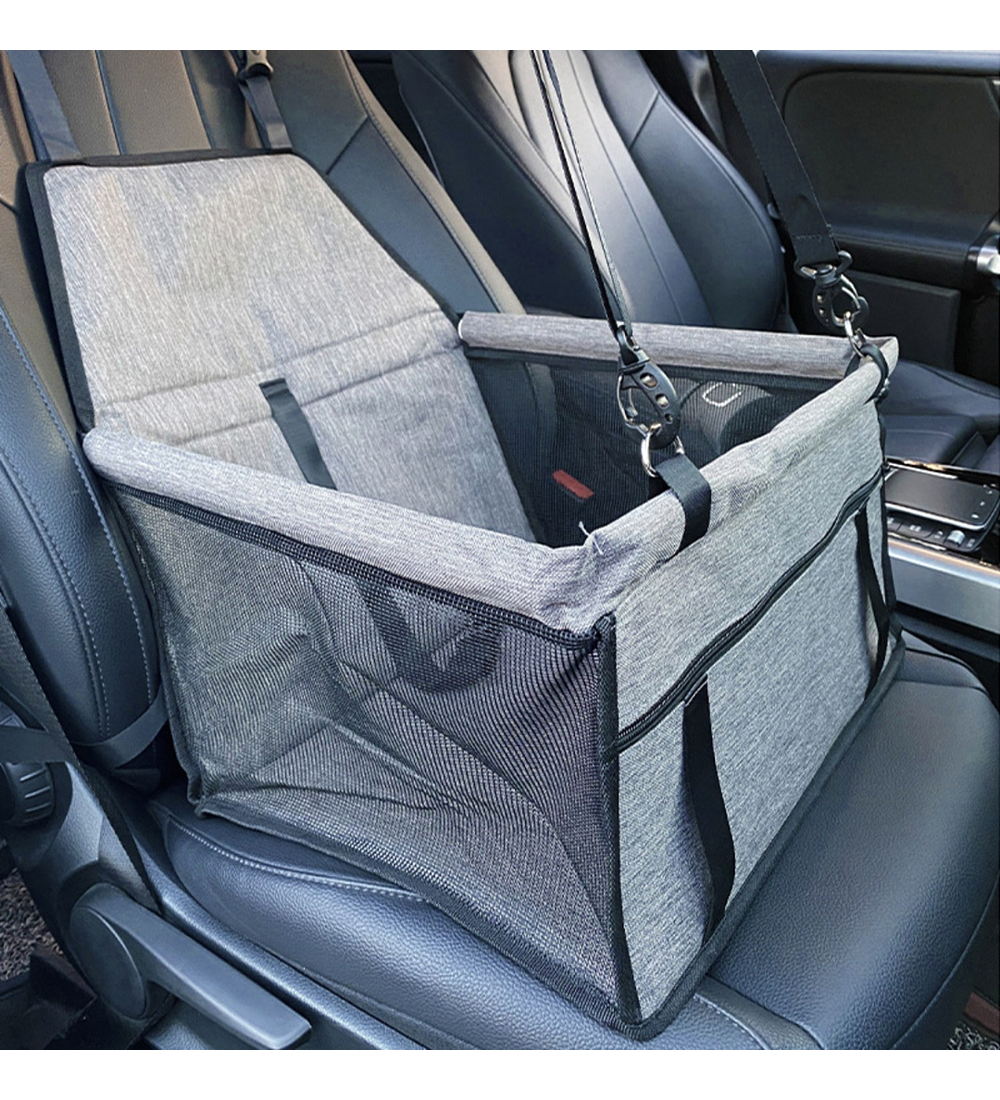 SILLA DE AUTO GRIS PARA MASCOTA - 1