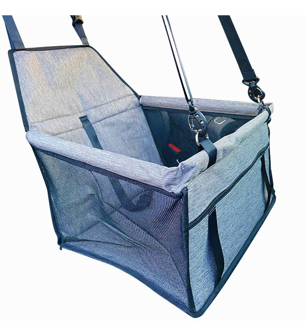 SILLA DE AUTO GRIS PARA MASCOTA - 3