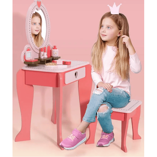 TOCADOR KIDSCOOL RETRO CON ACCESORIOS ROSADO - 5