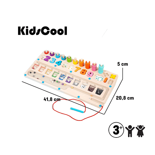 TABLERO KIDSCOOL DIDACTICO 3X1 ACTIV MONTESSORI MULTICOLOR - 7