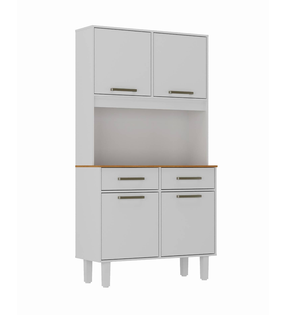 KIT BE DESIGN POP PLUS COCINA 4 PUERTAS 2 CAJONES BLANCO ZANZINI MDP - 1