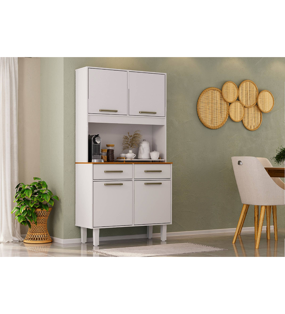 KIT BE DESIGN POP PLUS COCINA 4 PUERTAS 2 CAJONES BLANCO ZANZINI MDP - 3