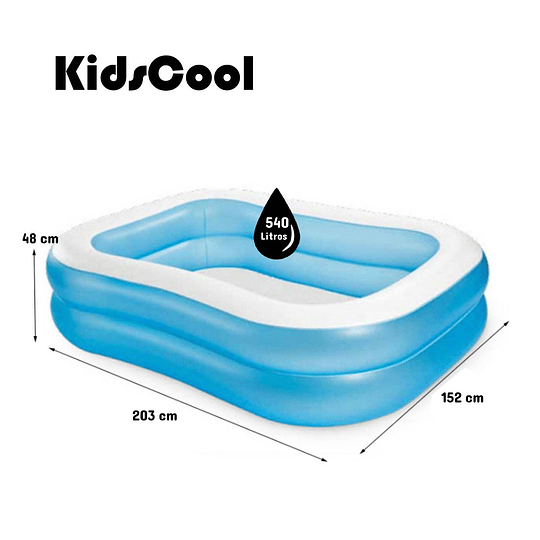 PISCINA INFLABLE KIDSCOOL AQUA REC 48X152 CM - 4