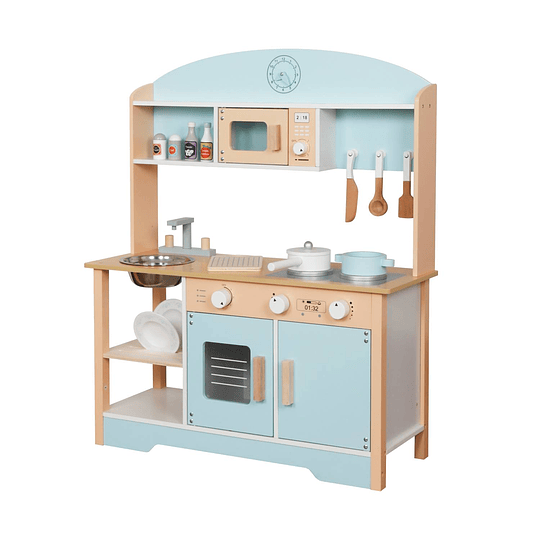 COCINA MONTESSORI KIDSCOOL CELESTE+ACCESORIOS - 1