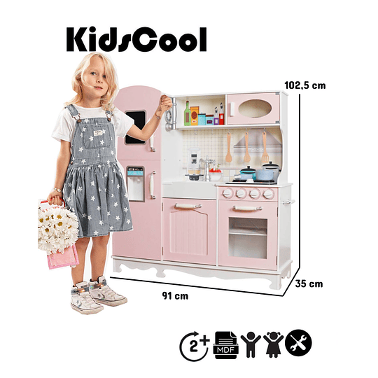 COCINA KIDSCOOL KITCHEN XL LED ROSADA - 4