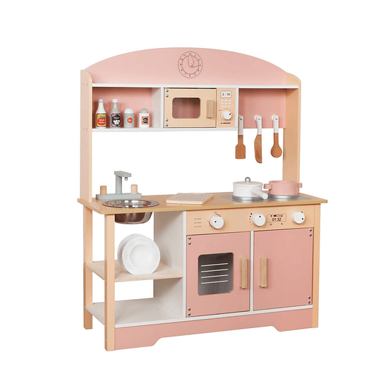 COCINA MONTESSORI KIDSCOOL ROSA +ACCESORIOS - 1