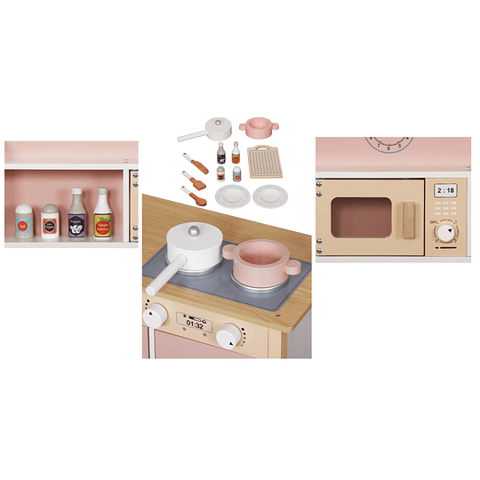 COCINA MONTESSORI KIDSCOOL ROSA +ACCESORIOS - 3