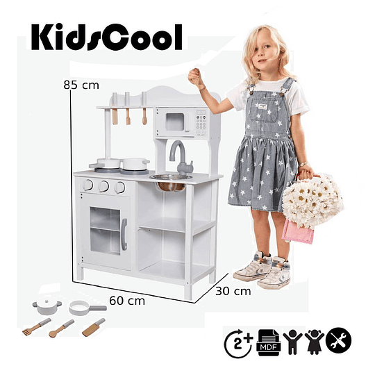 COCINA KIDSCOOL SOFIA BLANCA +ACCESORIOS - 3