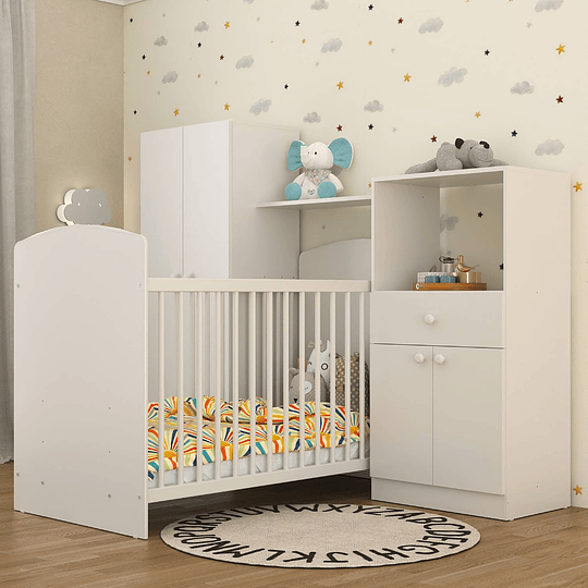 CUNA KIDSCOOL TOY BABY BLANCO + COMODA + CLOSET TOP BABY - 3