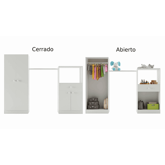 CUNA KIDSCOOL TOY BABY BLANCO + COMODA + CLOSET TOP BABY - 4