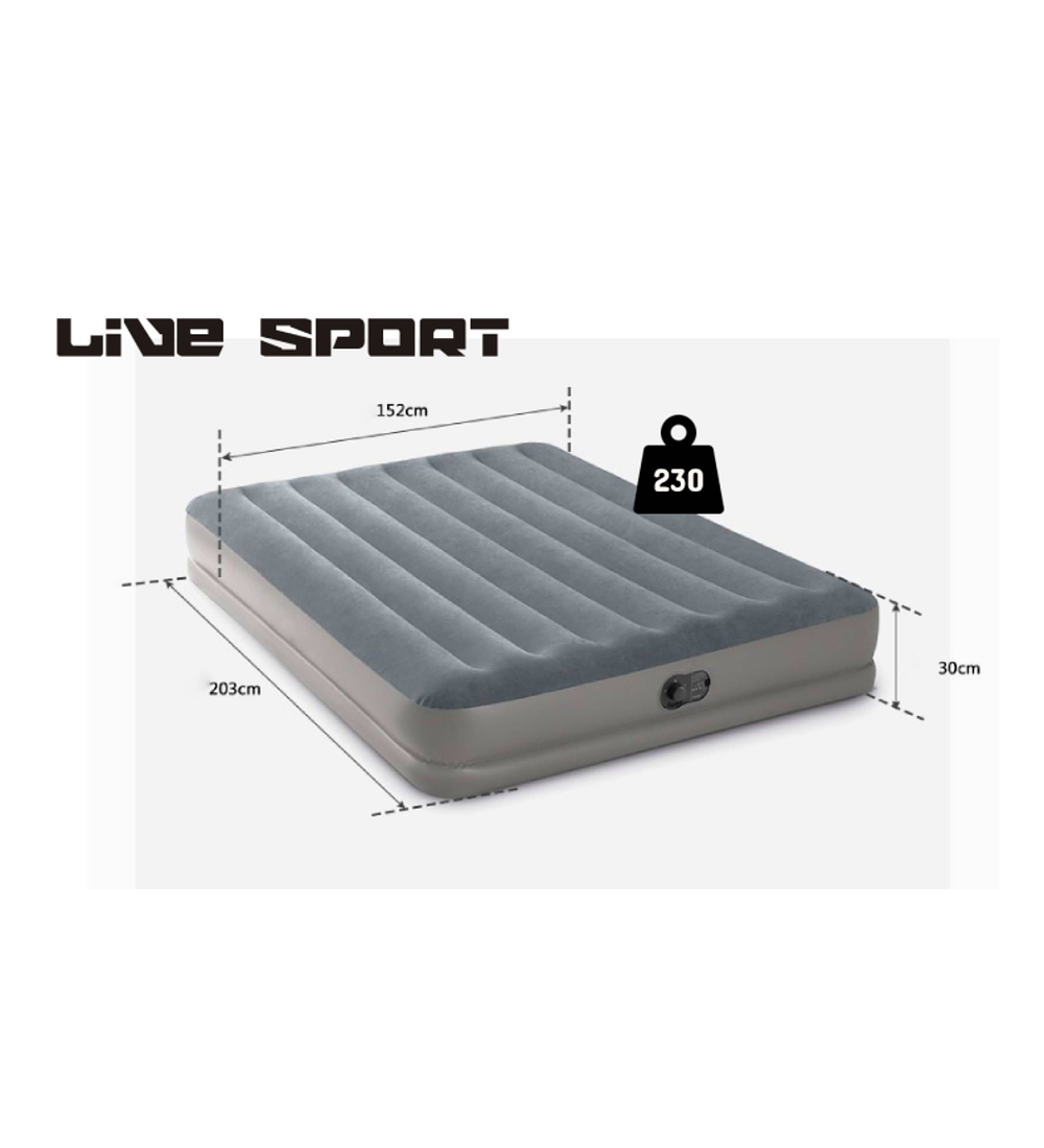 CAMA INFLABLE ELECTRICA GRIS USB 2 PL - 4