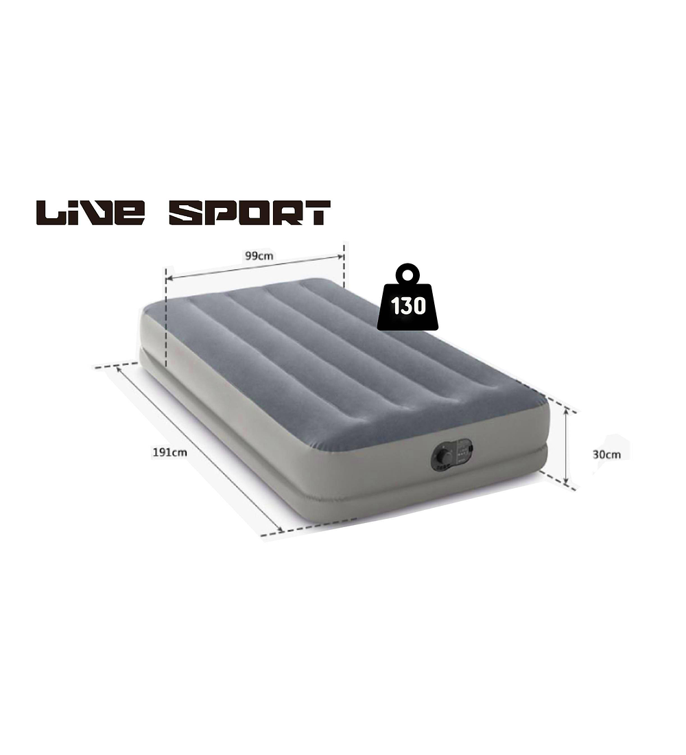 CAMA INFLABLE ELECTRICA GRIS USB 1 PL - 4
