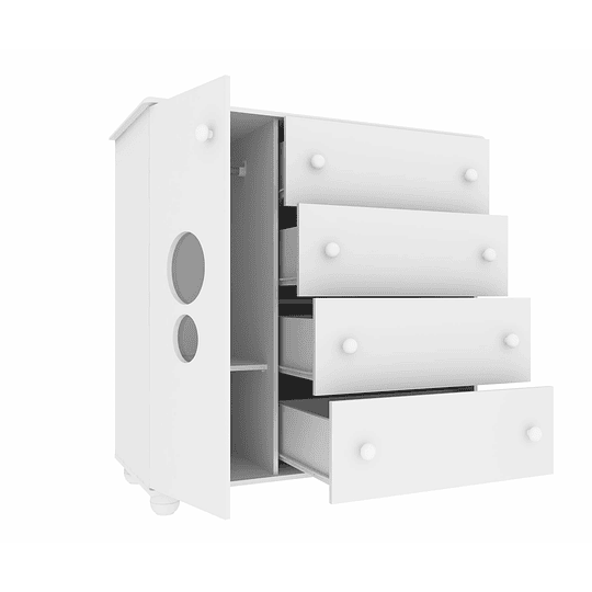 COMODA 4 CAJONES + PUERTA BLANCA - 3