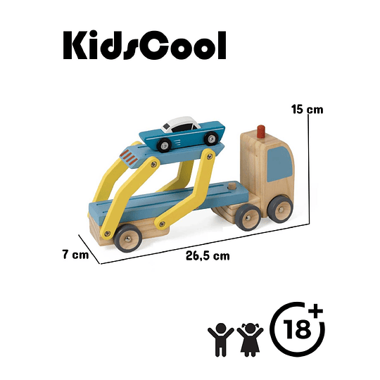 JUGUETE DIDÁCTICO KIDSCOOL CAMION REMOLCADOR AUTOS MULTICOLOR - 6