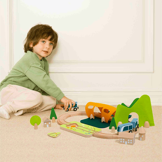JUEGO DIDÁCTICO KIDSCOOL PISTA TREN FELIZ VERDE - 2