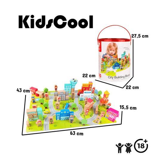 JUEGO CONSTRUCCION KIDSCOOL CIUDAD FELIZ MULTICOLOR - 6