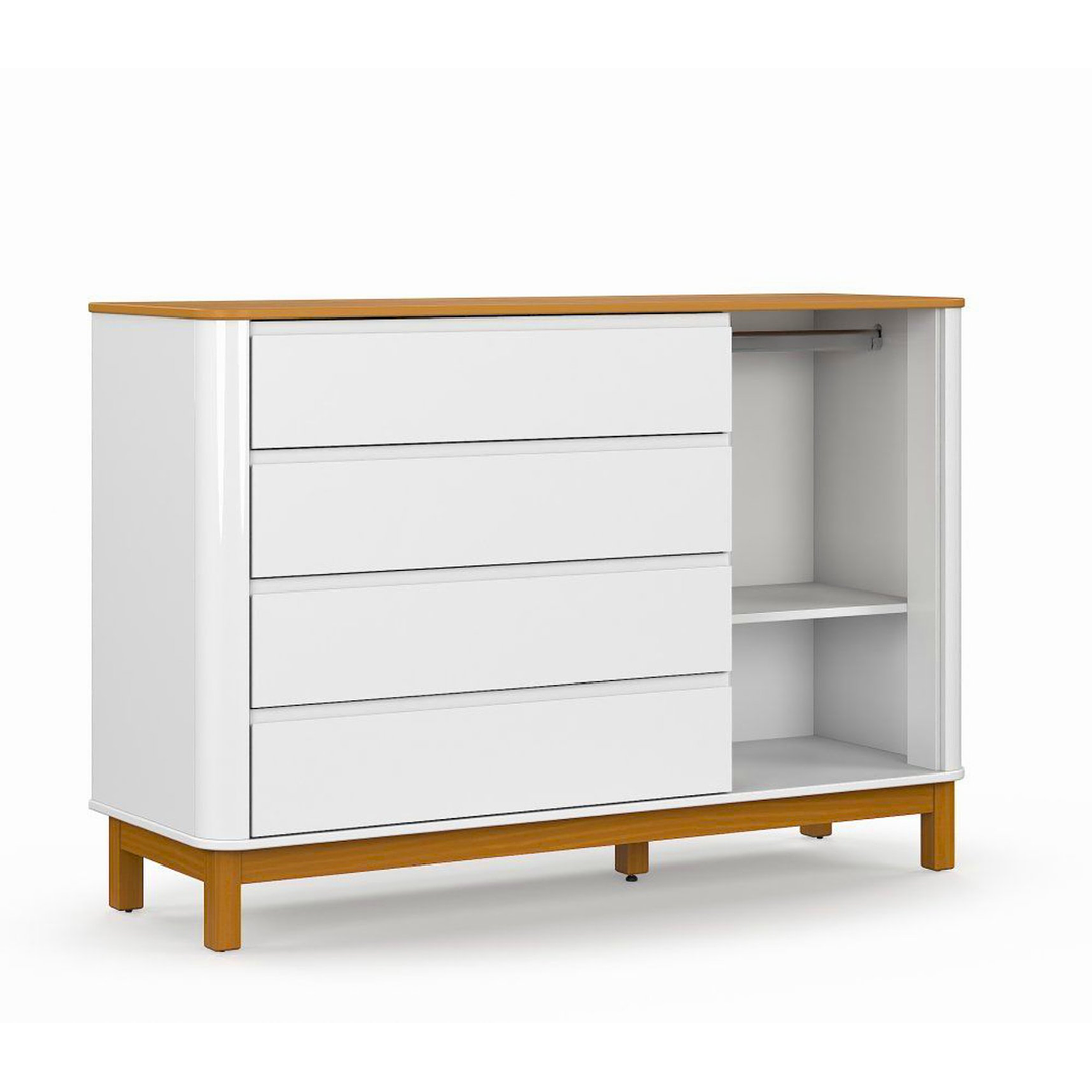 COMODA FLOW LAQUEADA BLANCA ECO WOOD - 2