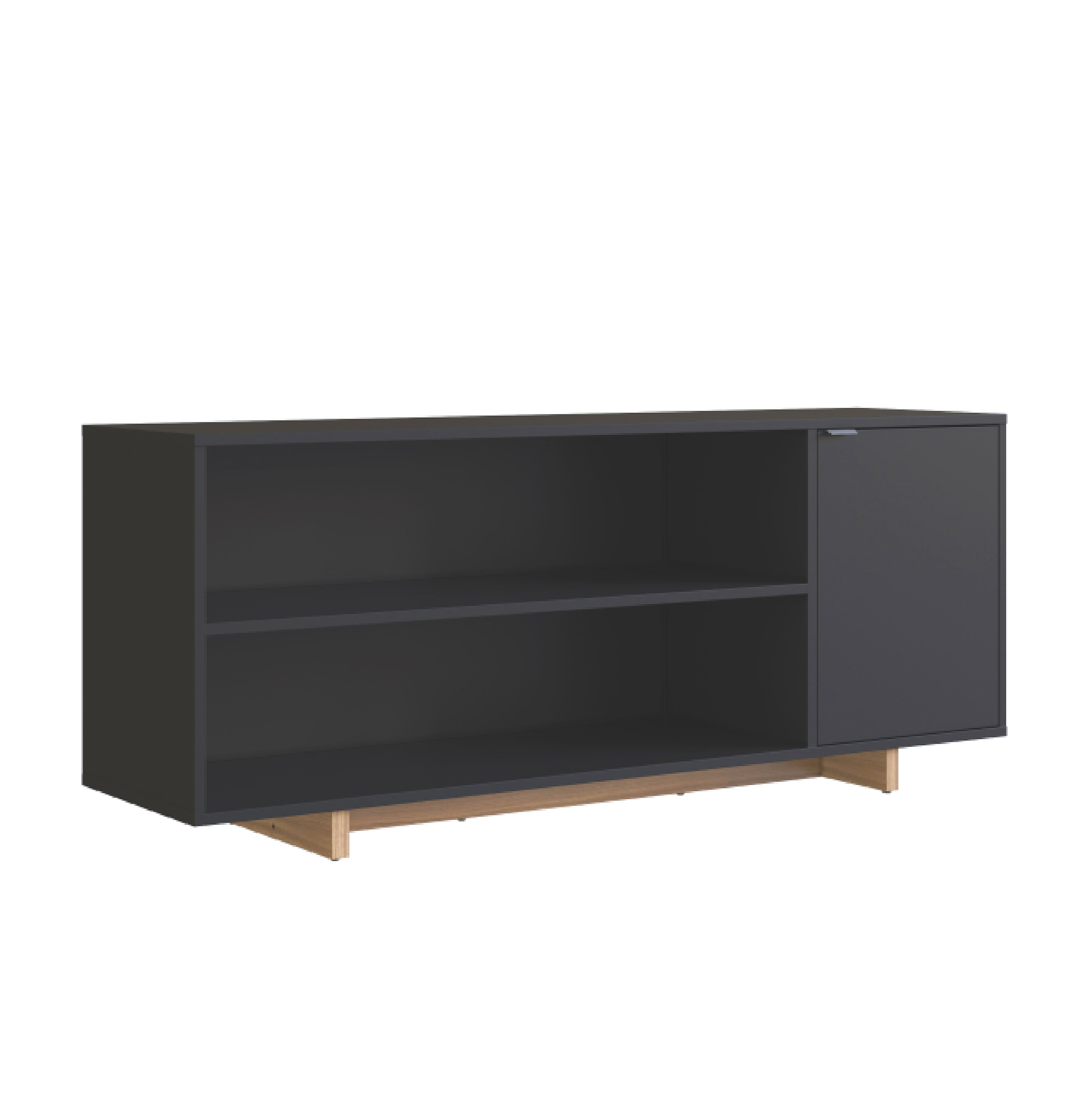 RACK CON 2 ESPACIOS + PUERTA PARA TV DE 50' NEGRO NOMAD EMOVELL - 1