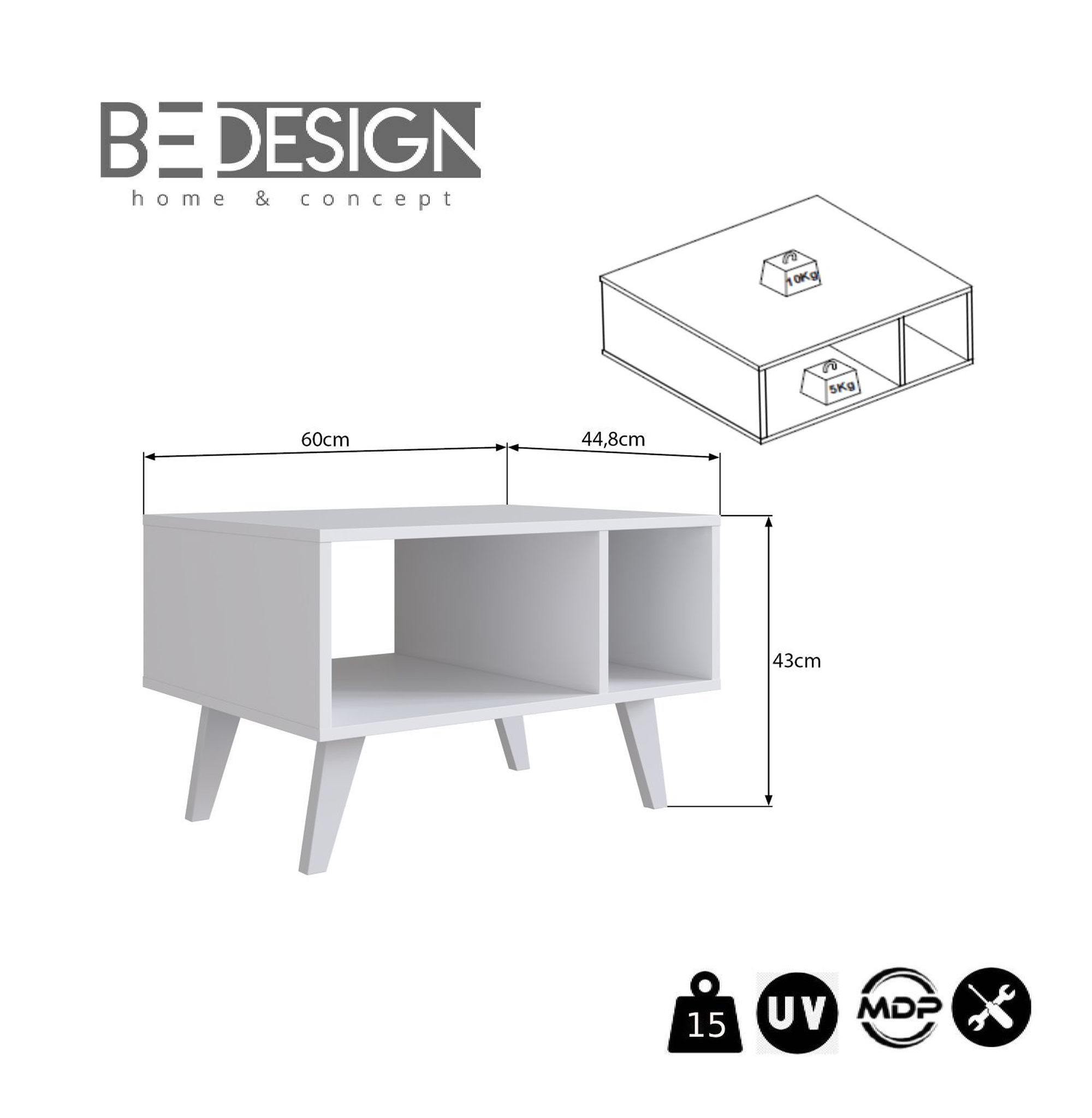 MESA DE CENTRO RETRO BLANCO EMOVELL - 3