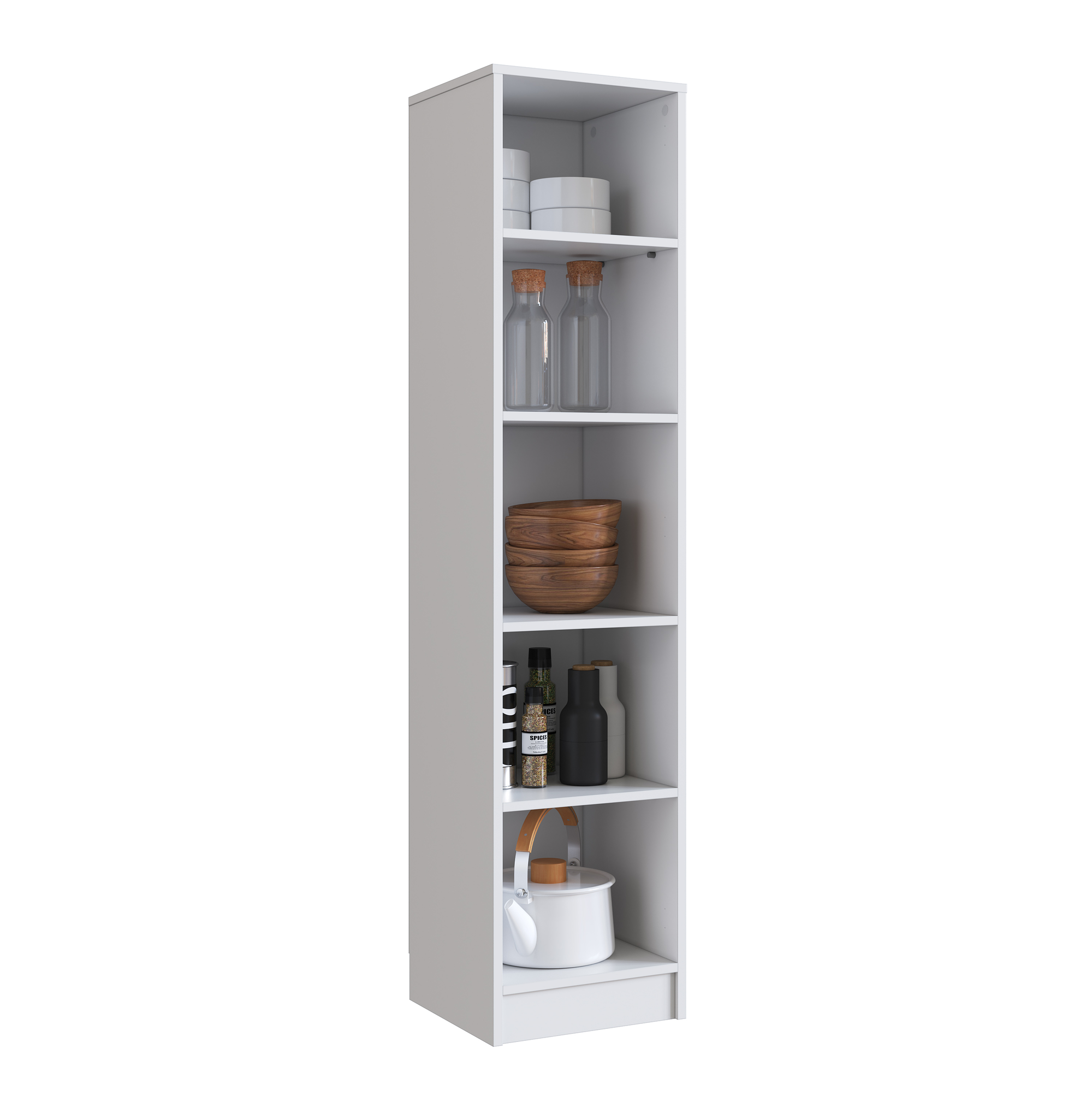 ESTANTE UNA PUERTA CON 5 ESPACIOS BLANCO LINEA SLIM - 1