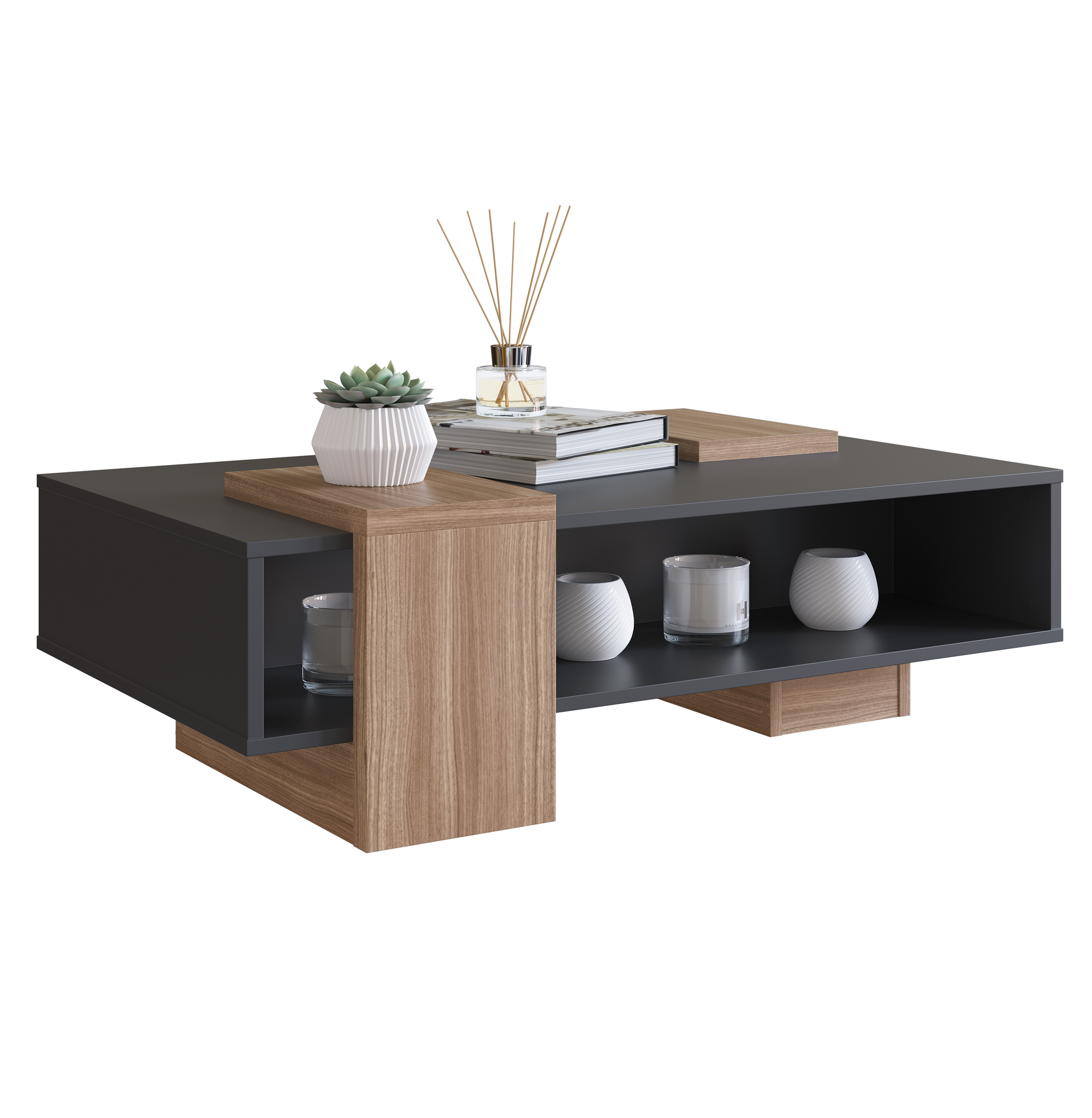 MESA DE CENTRO NEGRO CASTAÑO SENSE EMOVELL - 1