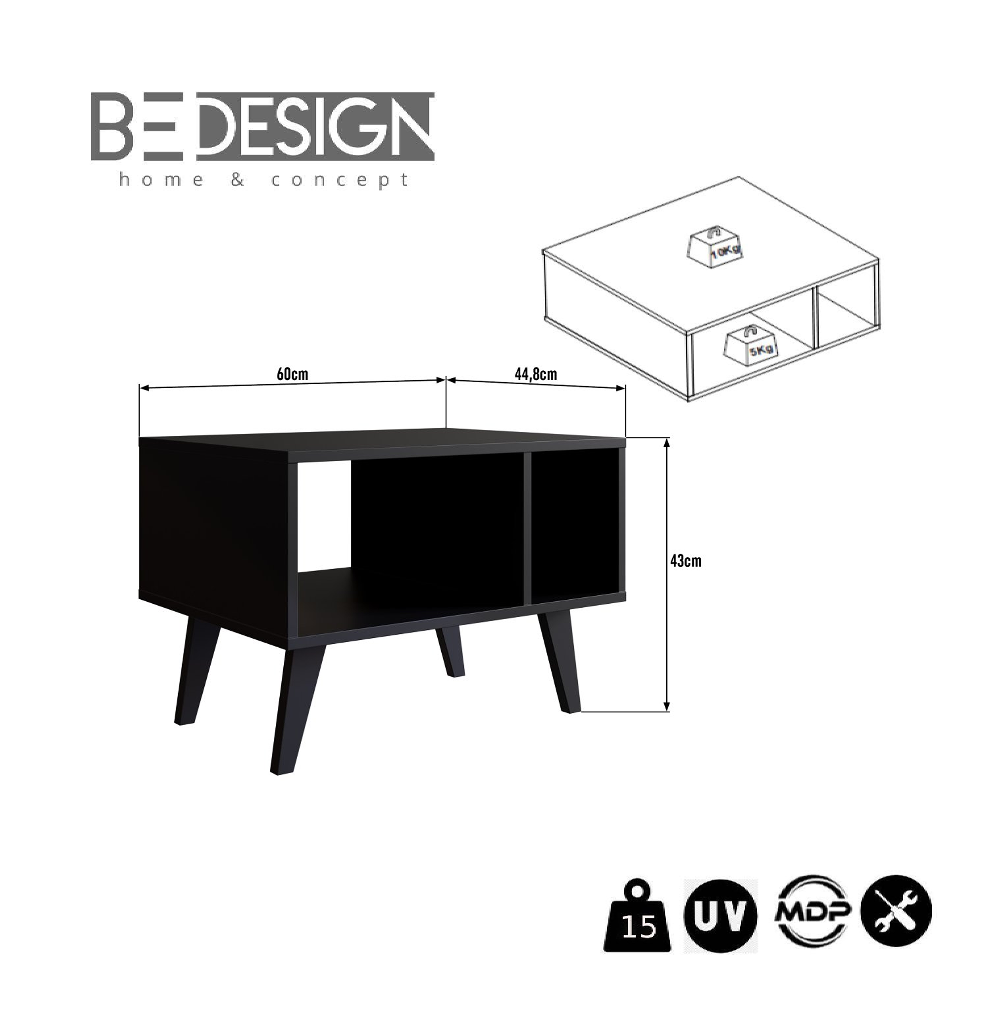 MESA DE CENTRO RETRO NEGRO EMOVELL - 3