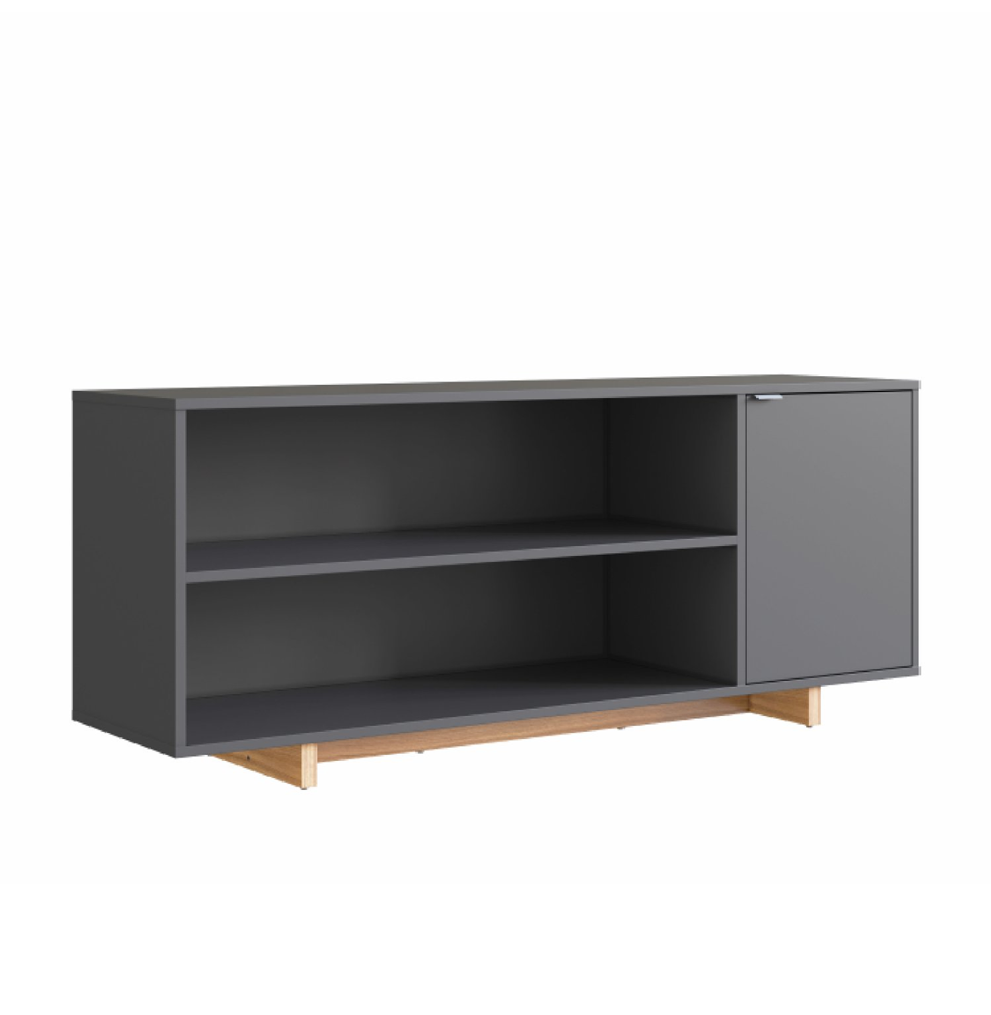 RACK CON 2 ESPACIOS + PUERTA PARA TV DE 50' GRIS NOMAD EMOVELL - 1