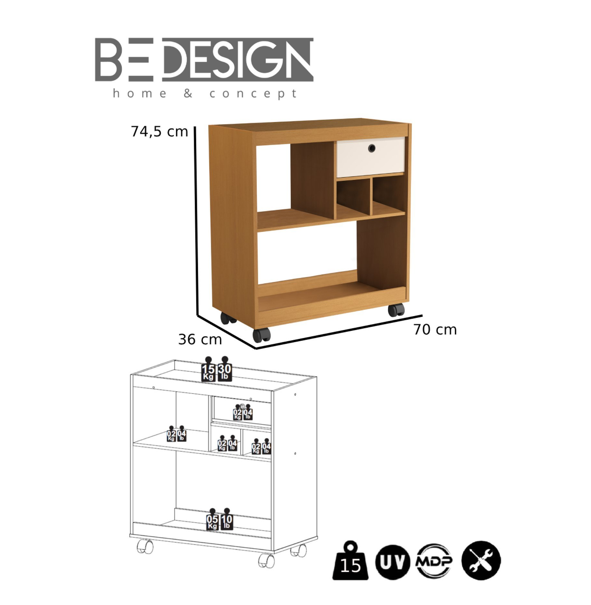 MINI BAR JB 4000 CARAMELO PERLA - 3