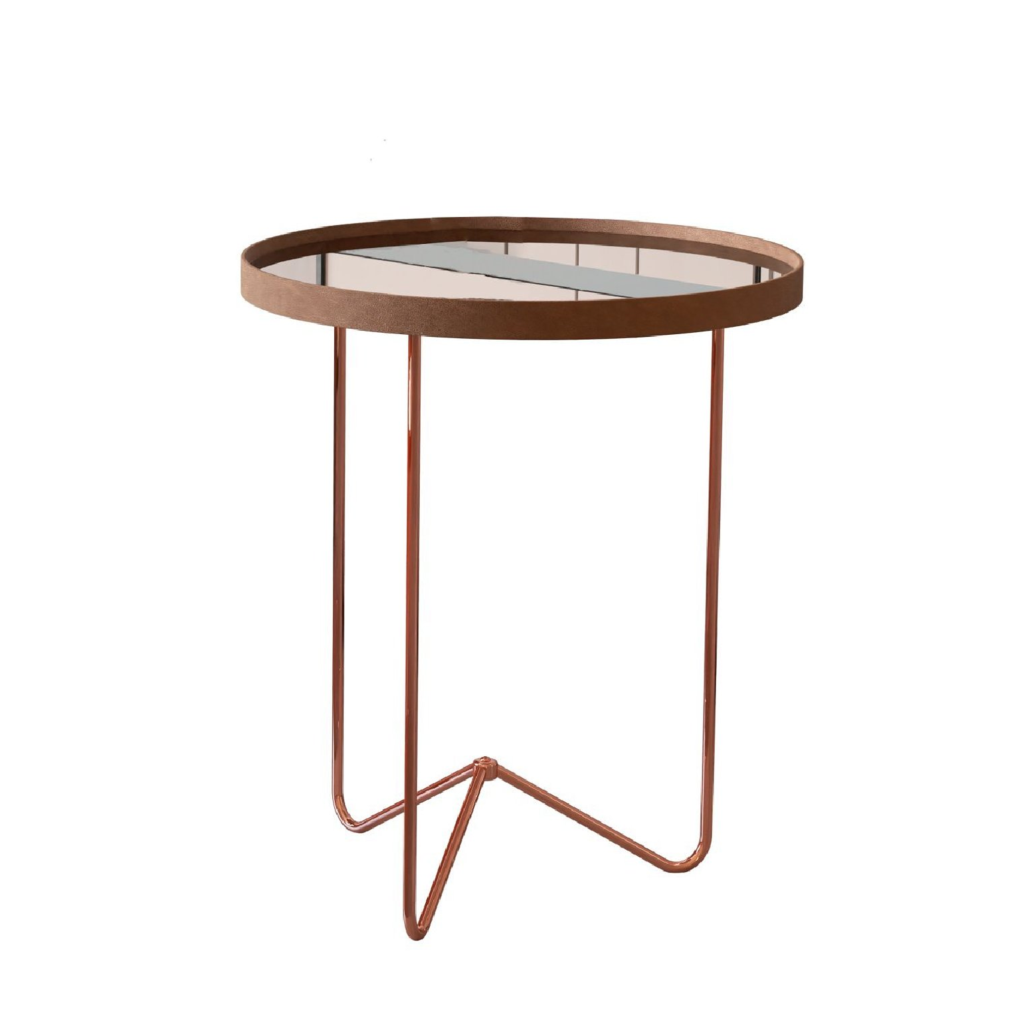 MESA LATERAL REDONDA BRONCE - 1