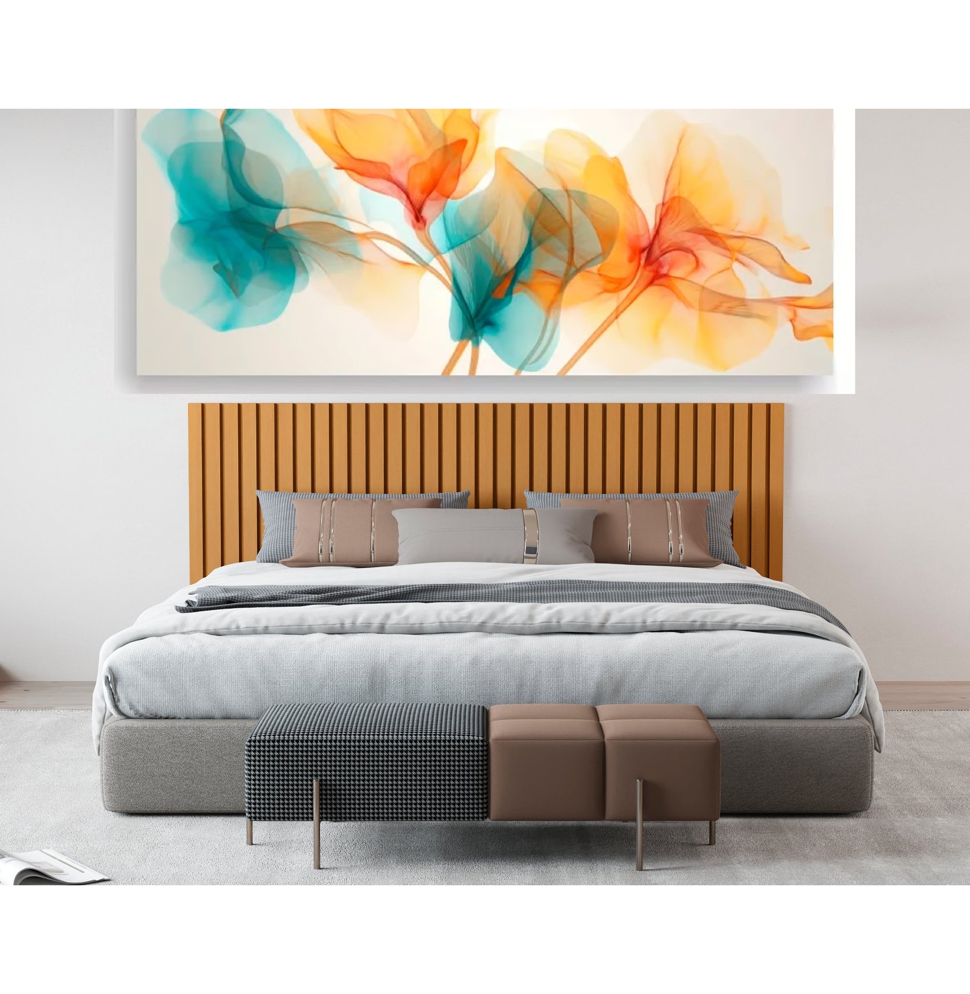 RESPALDO PANEL KING MADERA CARAMELO 24MM - 2